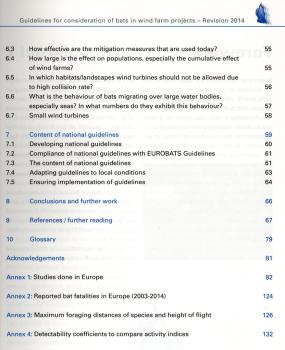 Inhaltsverzeichnis: Eurobats Publication Series No6