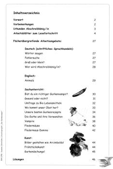 Inhaltsverzeichnis: Lehrerheft zu "Der Gurkenvampir"