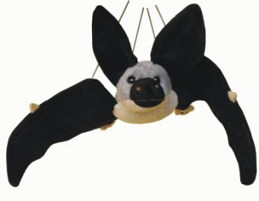 Plüschfledermaus mit schwarzen Flügeln