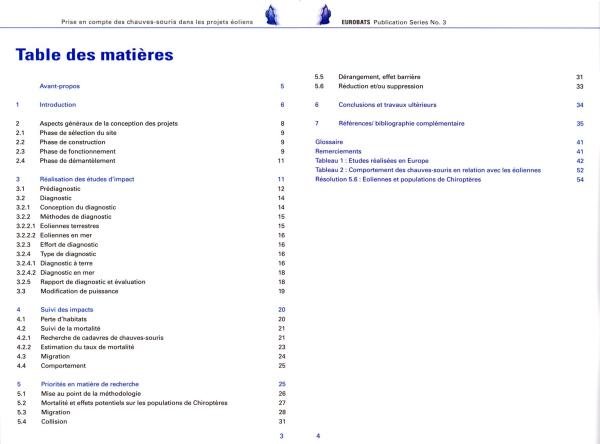 Inhaltsverzeichnis: Eurobats Publication Series No3