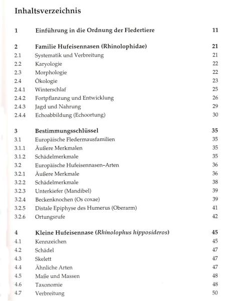 Inhaltsverzeichnis: Die Hufeisennasen Europas (Seite 1)