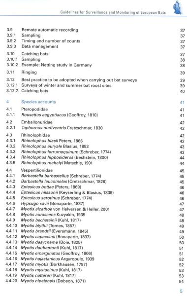 Inhaltsverzeichnis: Eurobats Publication Series No5